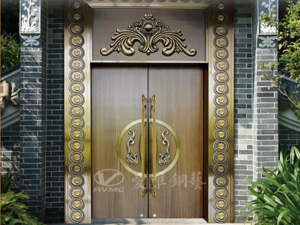 佛山銅門(mén)廠家愛(ài)唯銅藝——?jiǎng)e墅大門(mén)庭院銅門(mén)青古銅門(mén)