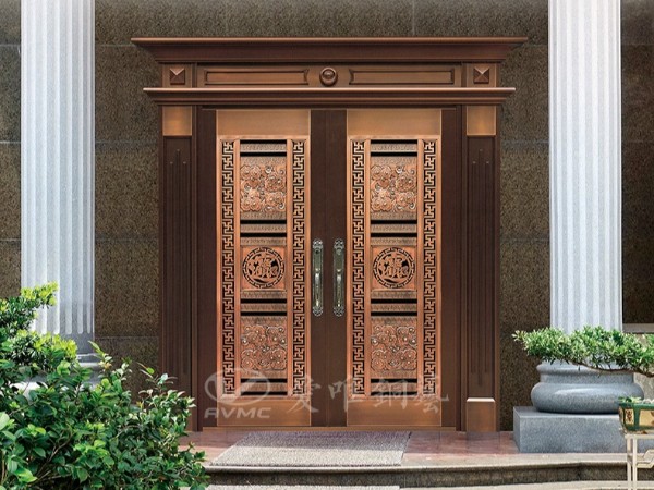 廣東別墅銅門廠家愛唯銅藝——別墅銅門款式“招財進寶”